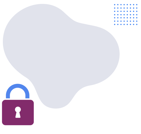 curve shape with lock logo icon