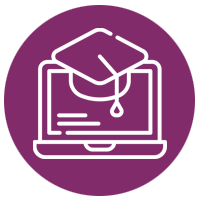 computer laptop icon with graduation cap