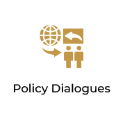 globe and arrow with two people icon