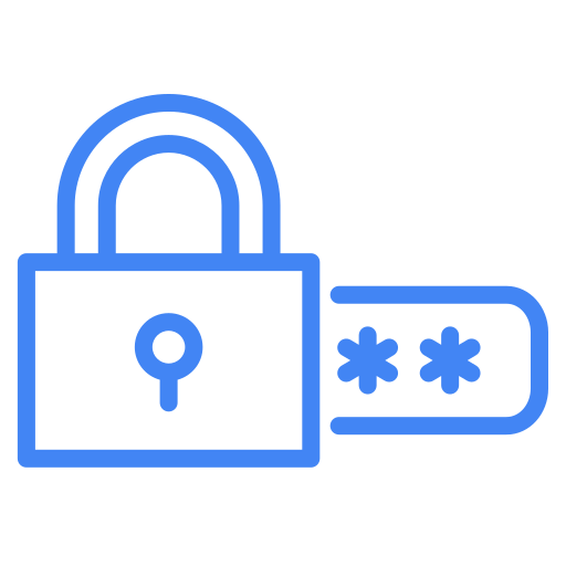 blue lock password icon