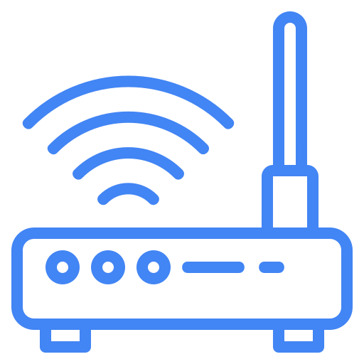 blue router device icon